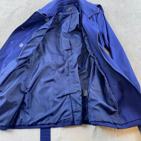 Worthington Women's Trench Coat Small Double-Breasted Royal Blue Small - Picture 3 of 8